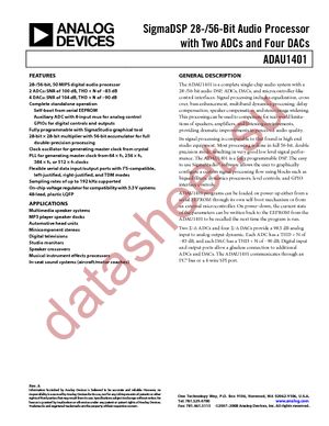 ADAU1401YSTZ-RL datasheet  